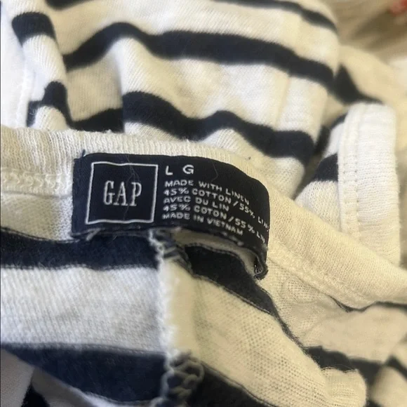 Gap Blue & White Striped Linen Blend Tank Dress with Pockets Size L - Picture 8 of 8